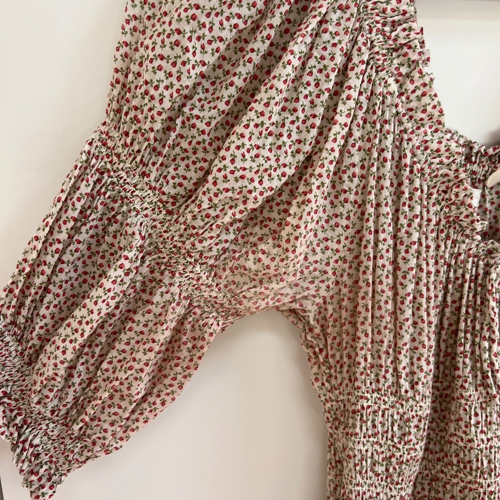Doên Ischia Dress in Floral Print Cream Berry Bisou Size M - Picture 6 of 11